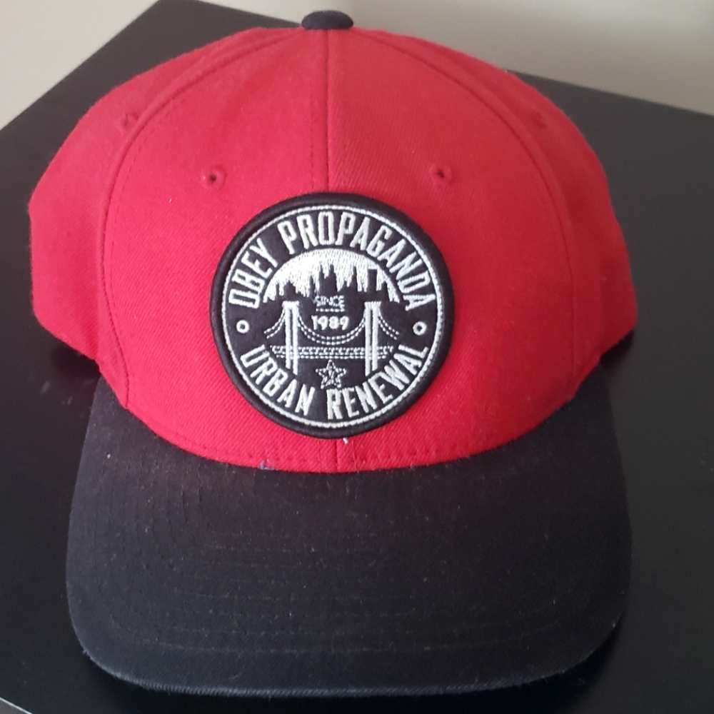 OBEY Progoganda HatColor - Red, White, and Black